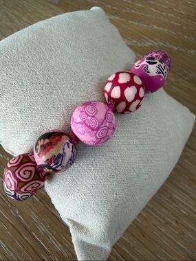 Viva Beads Pink Bracelet Adjustable Boho Hippie style